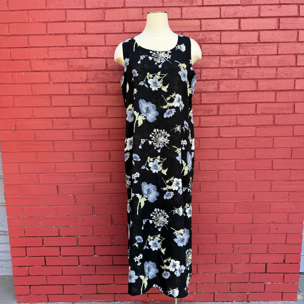 Vtg Impressions of California Maxi Dress Womens Medium Floral Fairy Cottage‎